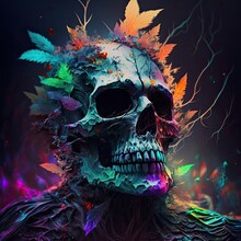 Skull And Bones. Halloween Background
