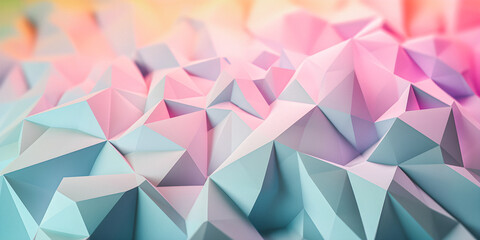 Wall Mural - Soft focus dreamy pastel color background with copy space, geometric shapes, triangles, presentation background