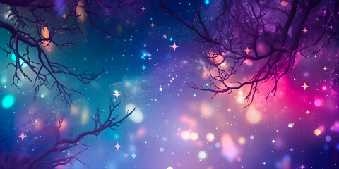 Wall Mural - soft focus dreamy pastel color background with copy space, light particles, sparks, blur