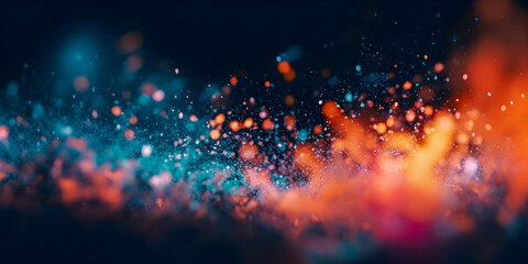 Wall Mural - soft focus dreamy vibrant color background with copy space, light particles, sparks, blur
