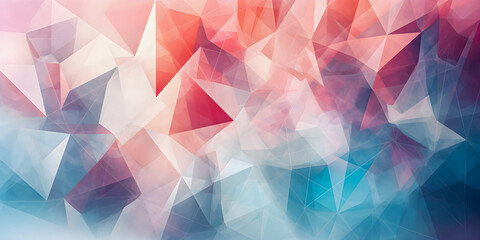 Wall Mural - soft focus dreamy pastel color background with copy space, geometric shapes, triangles, presentation