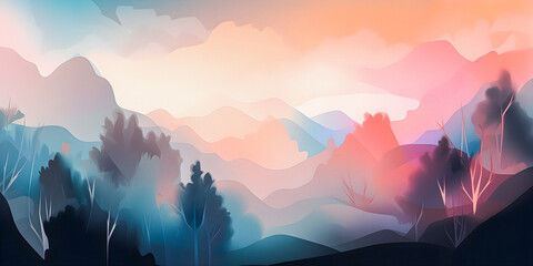 Wall Mural - Soft focus dreamy pastel color background with copy space