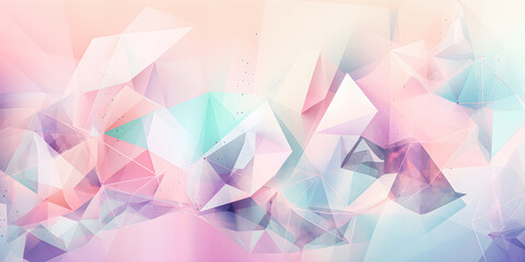 Wall Mural - soft focus dreamy pastel color background with copy space, geometric shapes, triangles, presentation