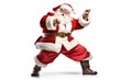Isolated dancing cheerful funny xmas santa claus on a white background created with Generative AI