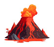 smoking eruption volcano icon