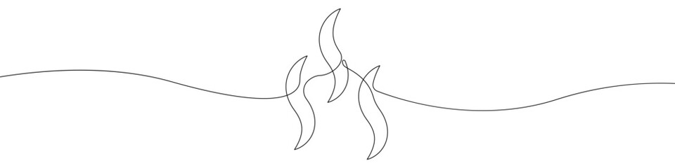 Steam, water vapor line continuous drawing vector. One line Steam, water vapor vector background. Steam, water vapor icon. Continuous outline of a Steam, water vapor.