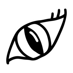 Hand drawn design of cat eye in doodle style