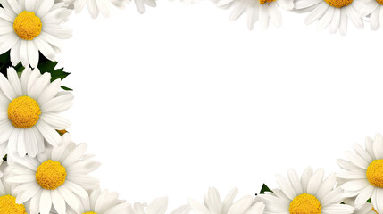 Wall Mural - whimsical daisy chain as a frame border, isolated with copyspace