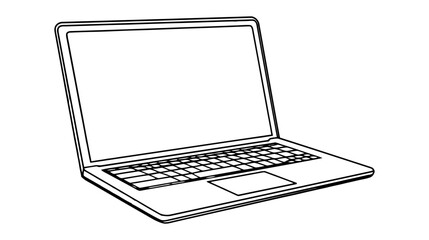 Laptop vector icon, logo, mockup isolated on white background.