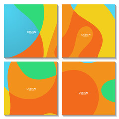 Wall Mural - set of abstract summer colorful background illustration