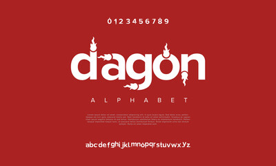 Poster - Dagon abstract digital technology logo font alphabet. Minimal modern urban fonts for logo, brand etc. Typography typeface uppercase lowercase and number. vector illustration