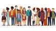 © Aaron Wheeler - Cartoon Multiracial Multicultural Community Standing Together