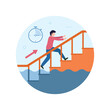 © Freshcare - Relocate to higher ground. Flood safety tips vector illustration