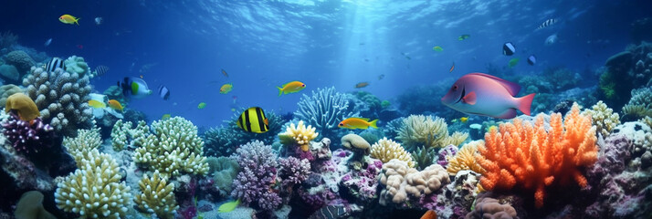 coral reef with fish