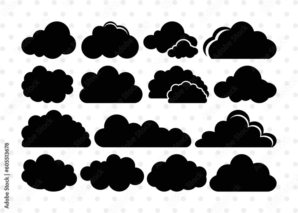 Cloud SVG Cut Files | Cloud Silhouette | Rain Cloud Svg | Sky Svg ...