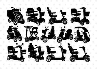 Wall Mural - Mobility Scooter SVG, Scooter Silhouette, Mobility Scooter Svg, Gas Scooter Svg, Motorized Scooter Svg, Electric Scooter Svg, Electricity Svg, Scooter Bundle,