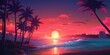 Aesthetic beach synthwave retrowave wallpaper with a cool and vibrant neon design, Generative AI