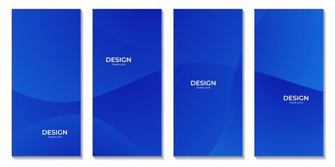 set of brochures with blue wave background for business