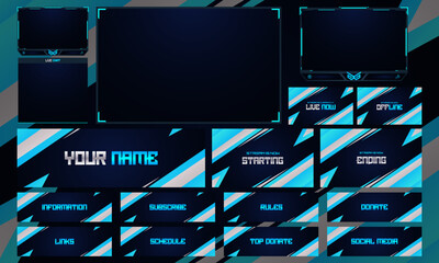 Twitch Overlay Live Stream template set