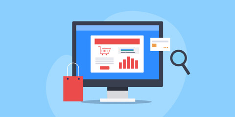 ecommerce seo concept, making online web store visible to search engine, increasing website traffic 