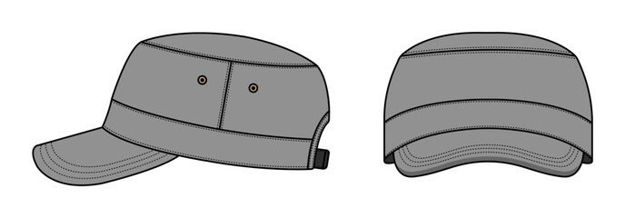 Military cadet cap ( work cap ) vector template illustration