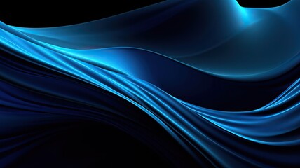 Wall Mural - Blue fluid wave energy background, generative ai