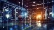 © TensorSpark - Industrial IoT smart factory concept, featuring a factory building. Industry 4.0, focusing on connectivity, automation, and data exchange in manufacturing technologies. Generative AI
