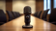 Microphone for presentations and reports in the meeting room in the office or in the factory, Generated AI