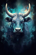 © Cheport - Majestic taurus, fine art portrait, oil painting. Generative art