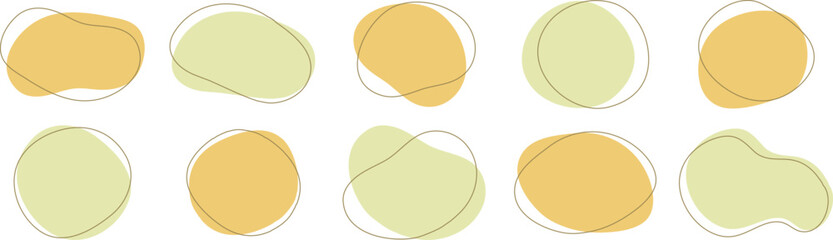 Wall Mural - かわいい抽象的なゆるゆるフレーム　Set of cute abstract shapes.Vector loose frame.