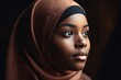 © santypan - African muslim woman with hijab. Al generative