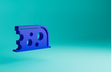 Sticker - Blue Cheese icon isolated on blue background. Minimalism concept. 3D render illustration