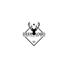 Wall Mural - Deer logo design template isolated on white background