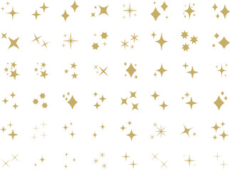 Wall Mural - シンプルな星・キラキラのアイコンセット　　simple shining icon set