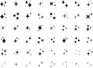 Wall Mural - シンプルな星・キラキラのアイコンセット　　simple shining icon set