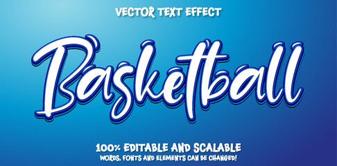 Basketball 3D editable text style effect