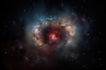 Wall Mural - heart of the galaxy, with stars and planets forming around it, created with generative ai