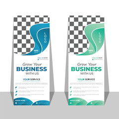 Roll up banner template. layout corporate roll up banner signage standee template. professional corporate roll up banner design