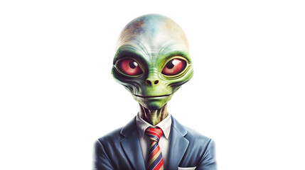 Canvas Print - Beautiful Alien - Extraterrestrial Being on Transparent Background PNG