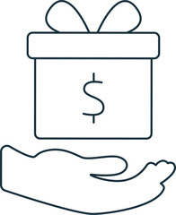 Wall Mural - Donation icon. Monochrome simple sign from blogging collection. Donation icon for logo, templates, web design and infographics.