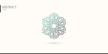 Abstract Zen Lotus Flower Infinity Luxury Logo For Spa Saloon Beauty Therapist Salon Yoga Meditation. Simple Minimal  Geometric Line Vector Icon Symbol Logotype