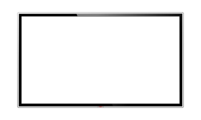 Wall Mural - realistic modern tv screen mock up. large computer monitor display. blank television template. png c