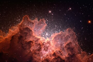 Wall Mural - galactic dust storm, with nebulae and star clusters visible in the background, created with generati