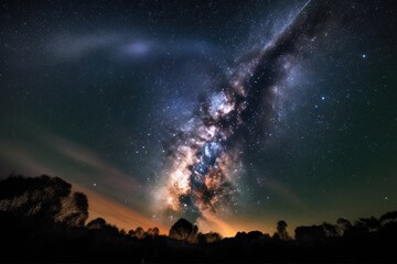 Wall Mural - nebulae and galaxies, in close-up view of the cosmos, with focus on intricate and majestic star form