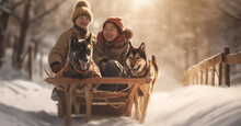 Dog Sledding, Snow, Winter, Family, Child (5)