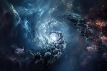 Wall Mural - celestial vortex, with swirling clouds of gas and dust in galaxy or nebula, created with generative 