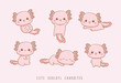 © Yosie - cute axolotl cartoon illustration set