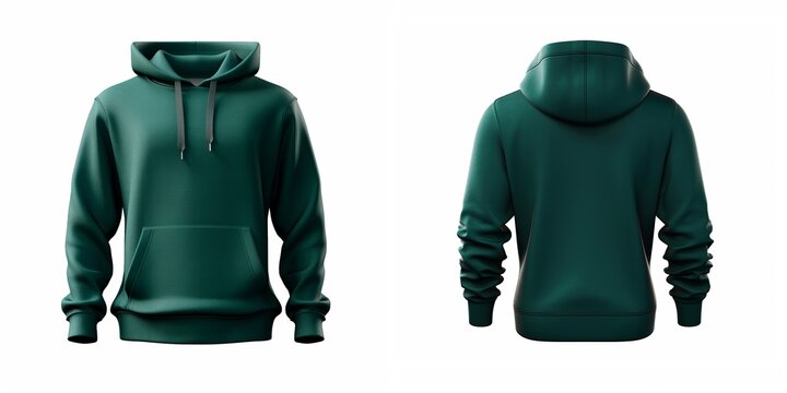 winter men wear jacket clothing fashion clothes - dark green hoddie from the front side and back sid