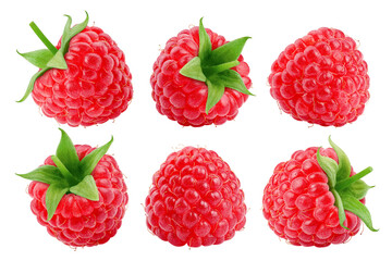 Wall Mural - raspberry isolated on white background, full depth of field