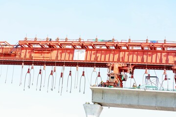 Canvas Print - Beautiful shot of a tower crane for the construction